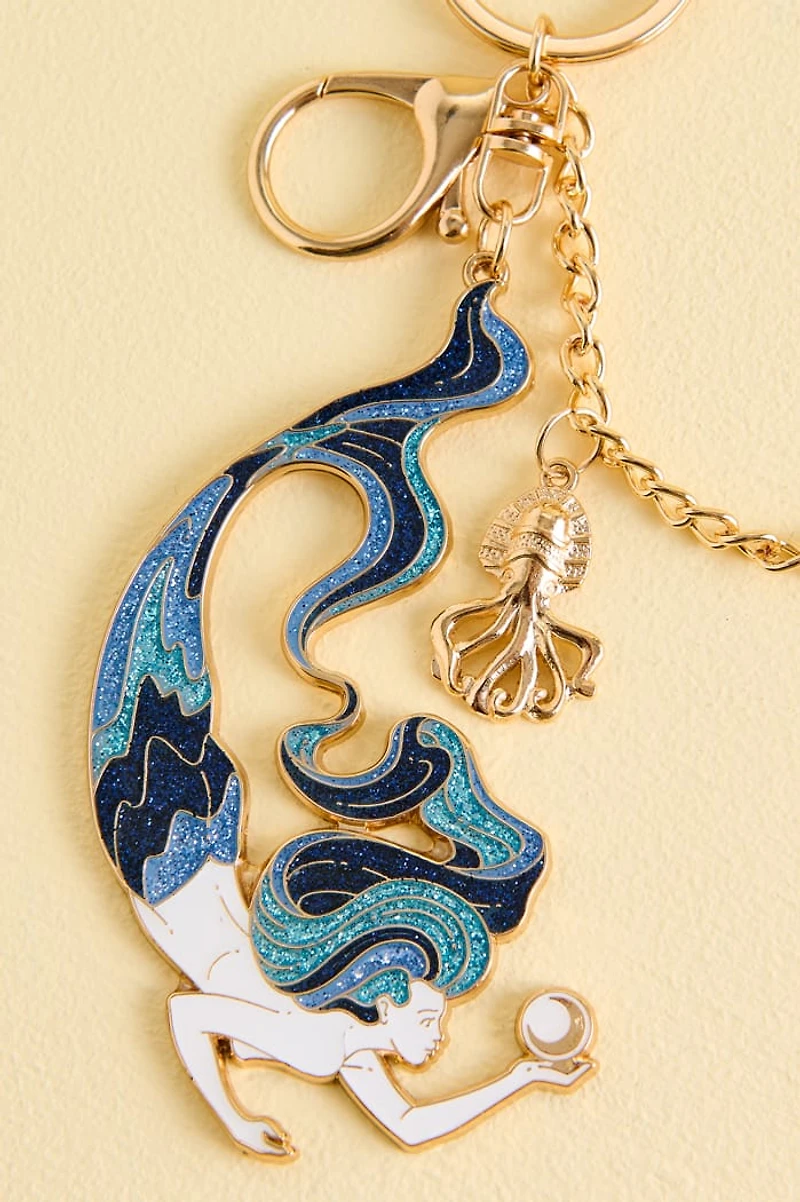 Blue Mermaid Chain Bag Charm