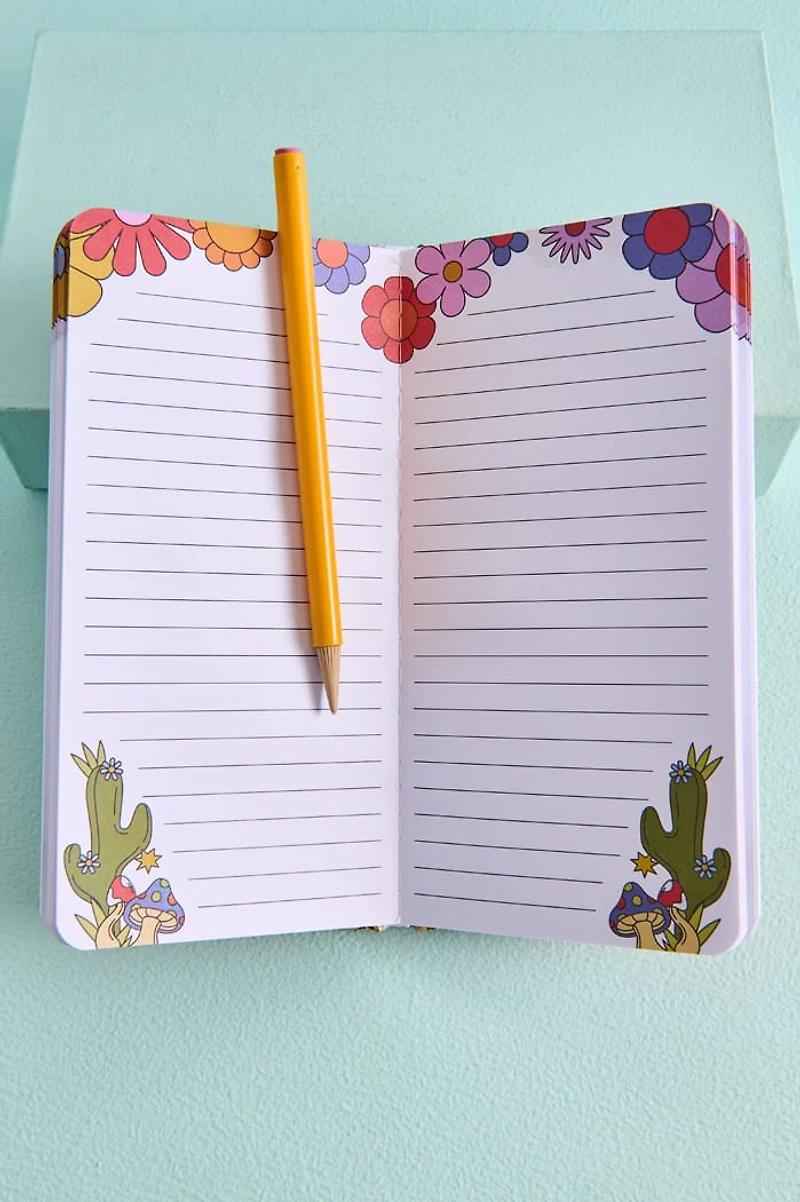 Trippy Flower Field Slim Journal