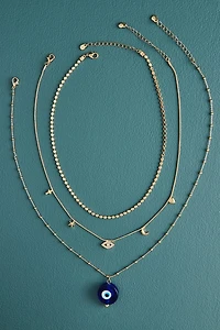 Buy Gold Evil Eye Layered Necklace Online for Boho Style