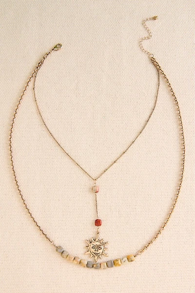 Shop Gold Sun Lariat Necklace Online for Boho Layered Style