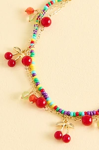 Cherry Picked Beaded Anklet
