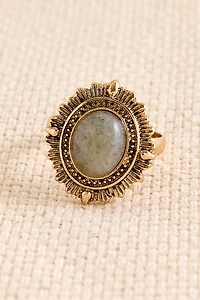 Labradorite Art Deco Ring
