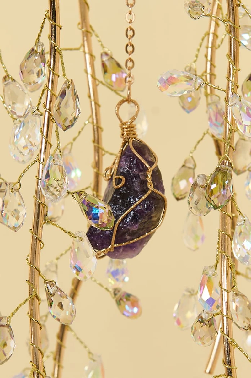 Amethyst Rainbow Glass Willow Branch Suncatcher