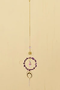 Amethyst Sun and Moon Rainbow Glass Suncatcher