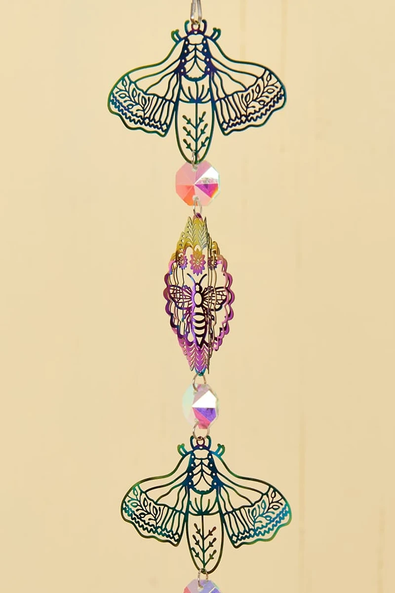 Curio Insect Steel Rainbow Glass Spinner Suncatcher