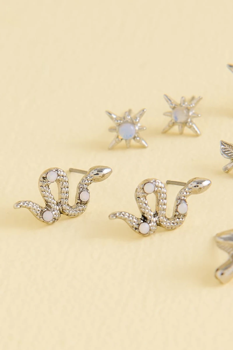 Opalite Snake Rose Garden Earring Set