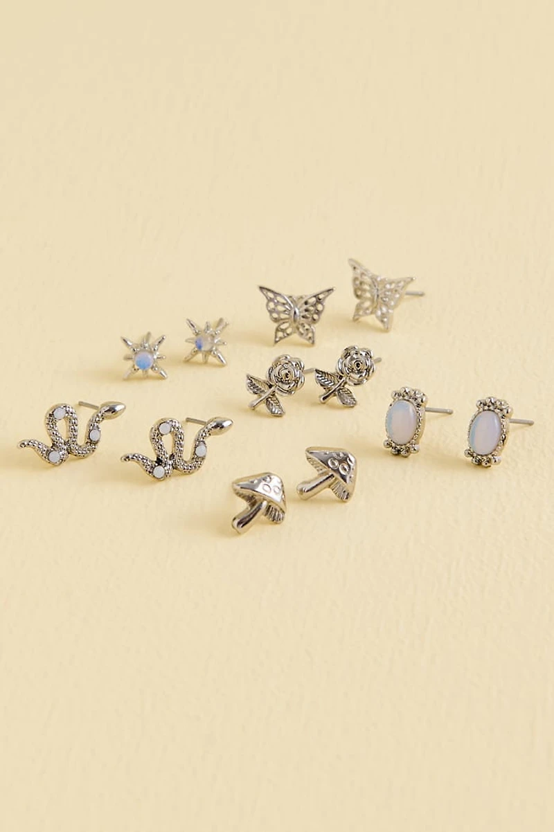 Opalite Snake Rose Garden Earring Set