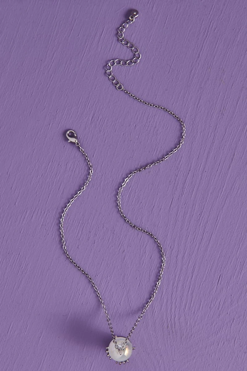 Clear Crystal Ball Necklace