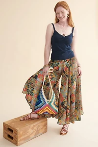 Multi Floral Extra Wide Leg Pants