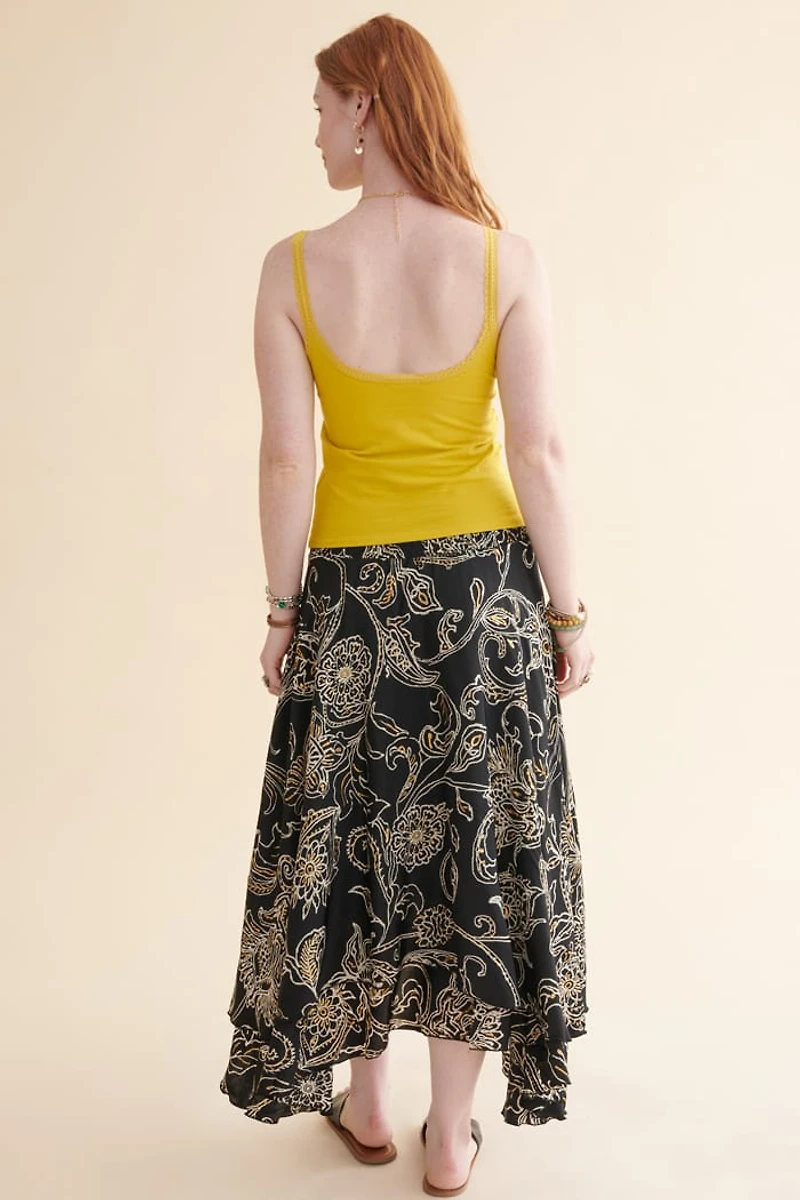 Black Sari Convertible Dress Skirt