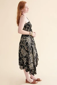 Black Sari Convertible Dress Skirt