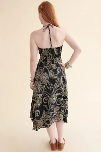 Black Sari Convertible Dress Skirt