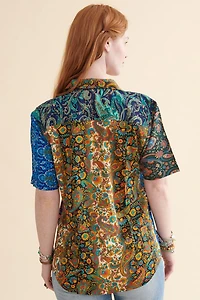 Assorted Boho Sari Camp Shirt