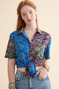 Assorted Boho Sari Camp Shirt