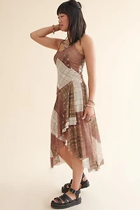 Brown Plaid Patchwork Fairy Dress