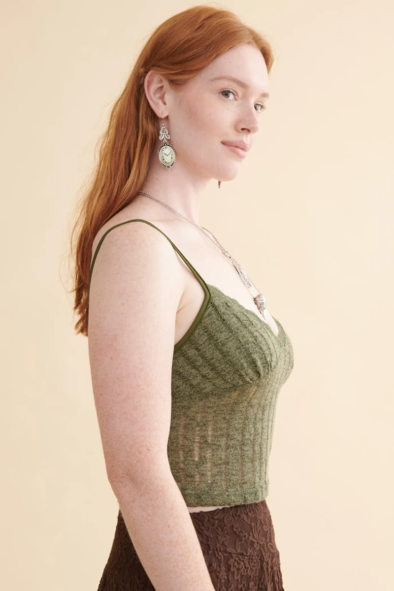 Olive Lace Cami Tank
