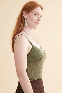 Olive Lace Cami Tank
