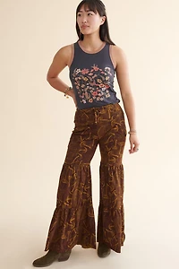 Trippy Mushroom Tiered Wide Leg Pants