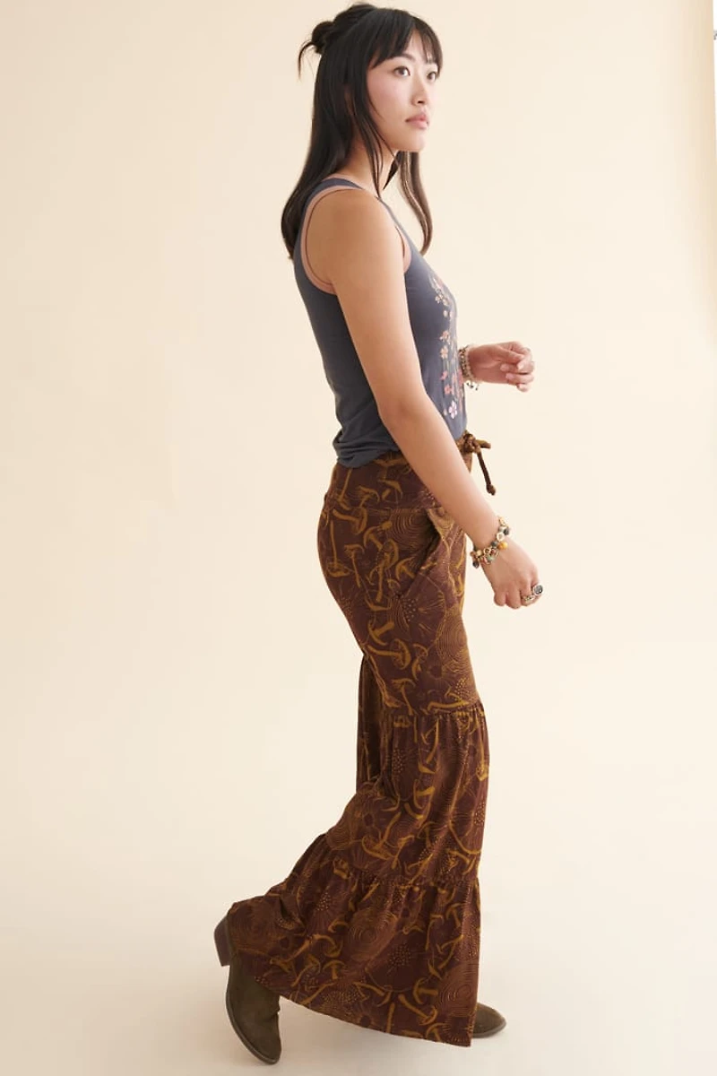 Trippy Mushroom Tiered Wide Leg Pants