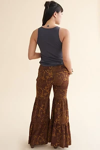 Trippy Mushroom Tiered Wide Leg Pants