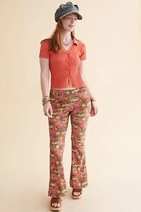 Groovy Paisley Velvet Flare Pants