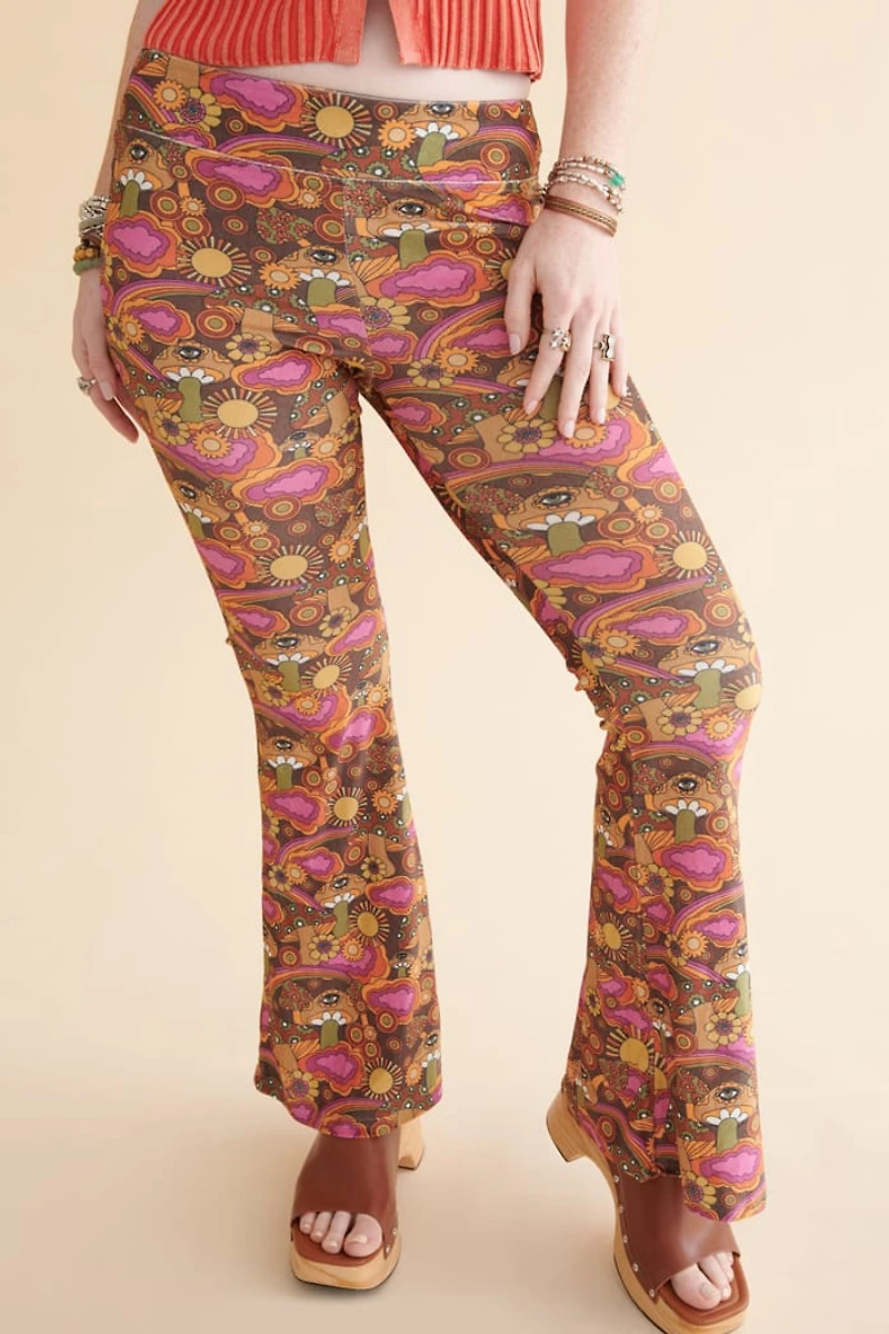 Groovy Paisley Velvet Flare Pants