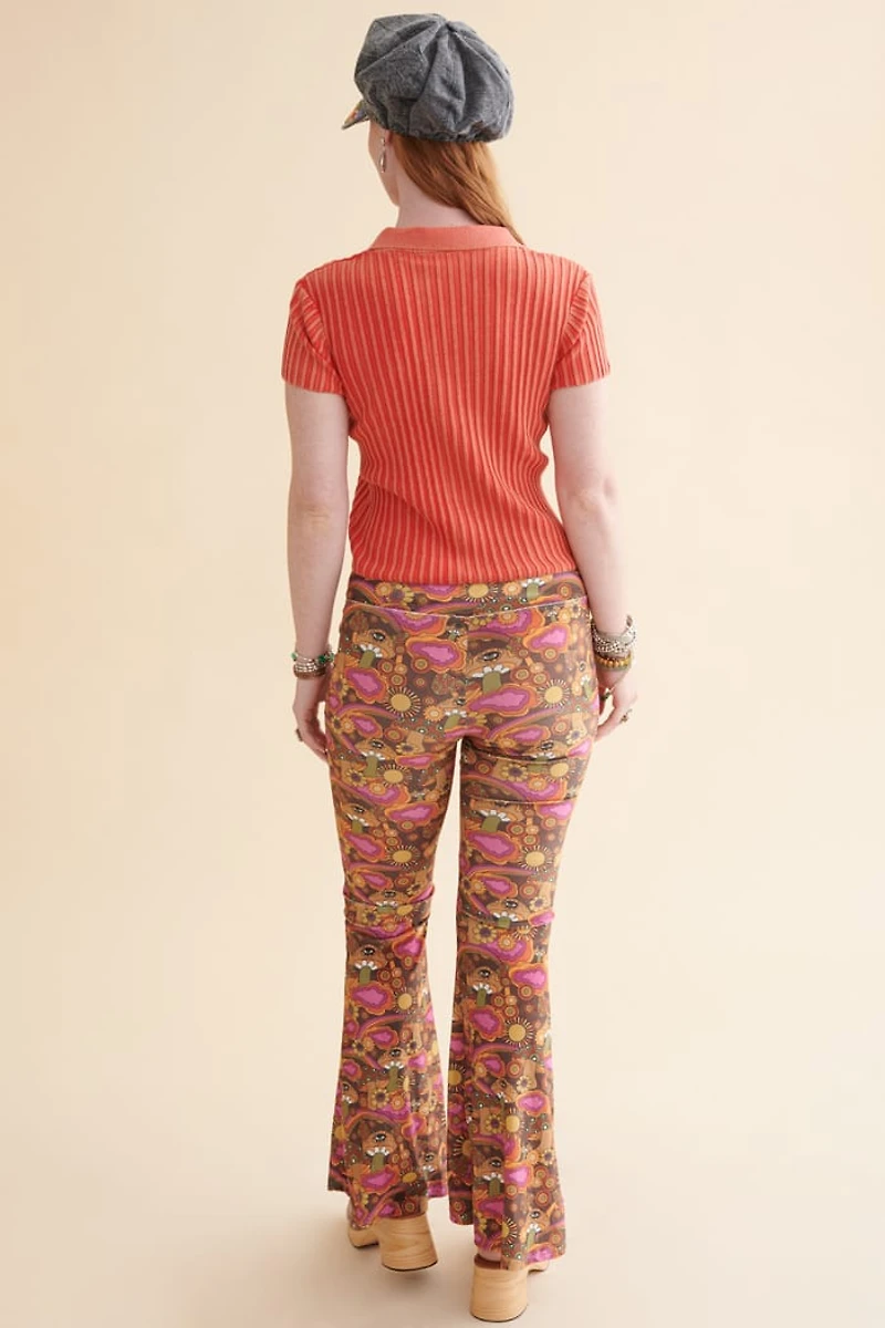 Groovy Paisley Velvet Flare Pants