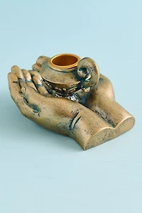 Gold Mystic Hands Backflow Incense Burner
