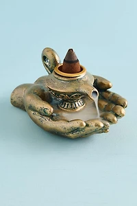 Gold Mystic Hands Backflow Incense Burner