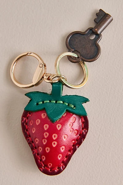 Strawberry Leather Keychain