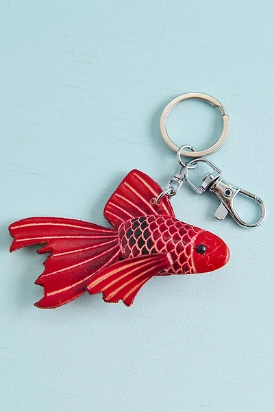 Goldfish Leather Keychain