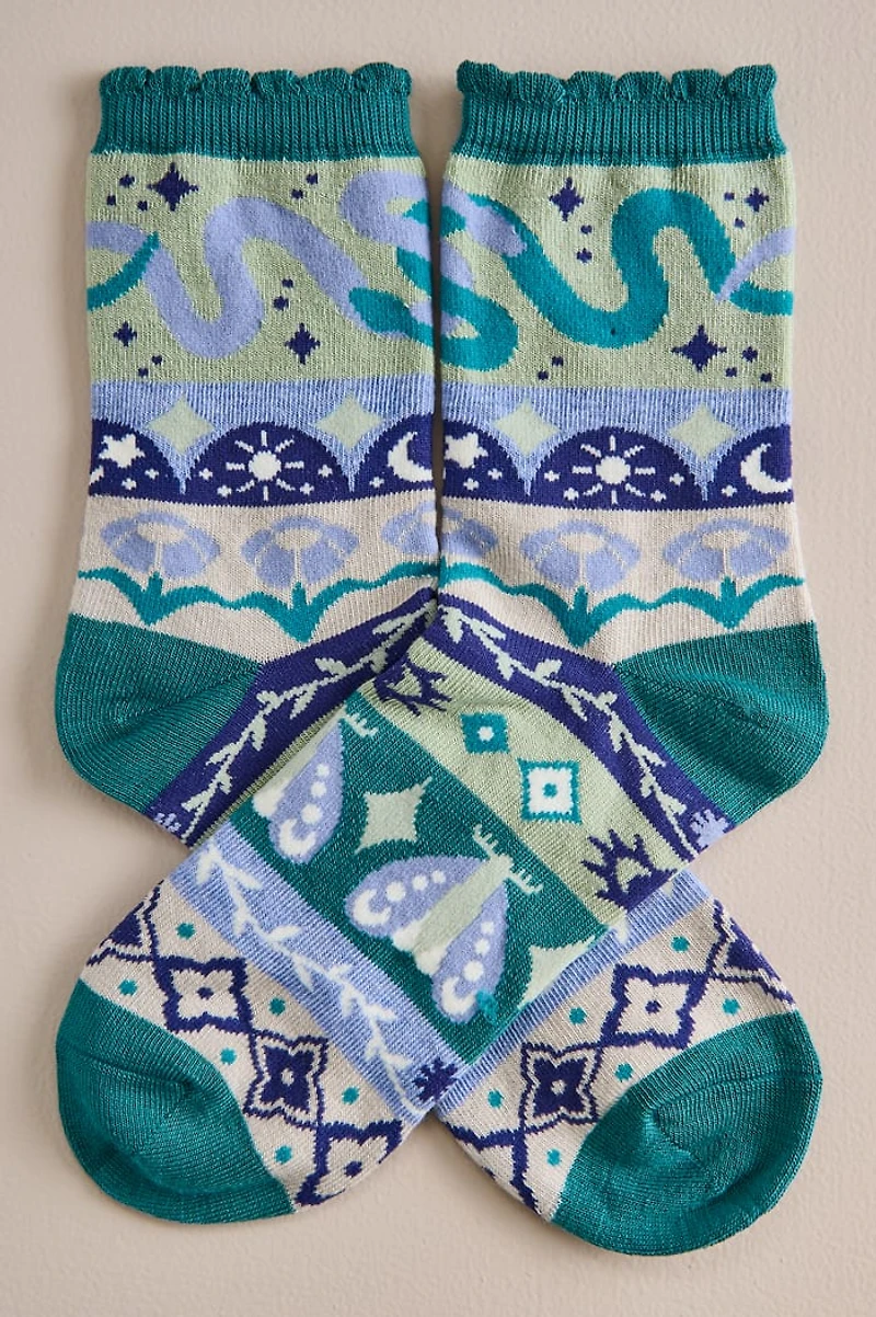 EBX Mystical Boho Scallop Socks