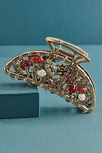Magic Mushroom Gold Claw Clip
