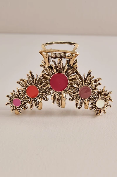 Gold Sunburst Row Claw Clip