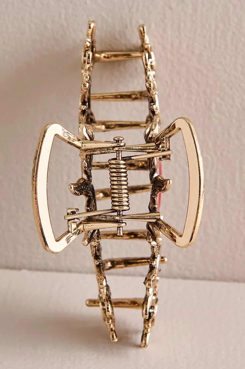 Gold Sunburst Row Claw Clip