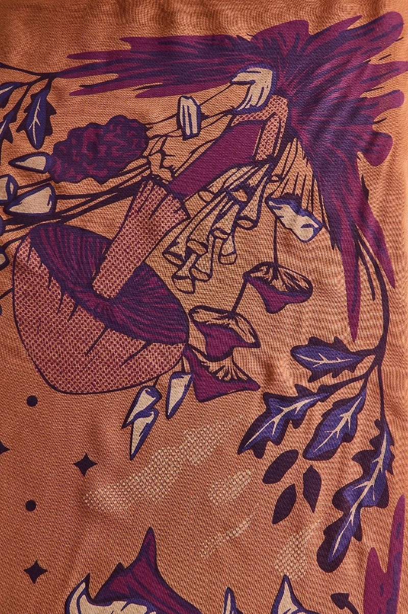 Rust Mushroom Large Boho Bandana
