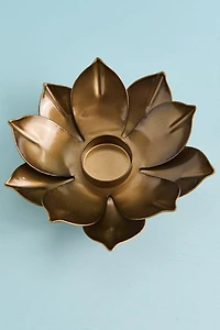 Gold Lotus Metal Tealight Holder