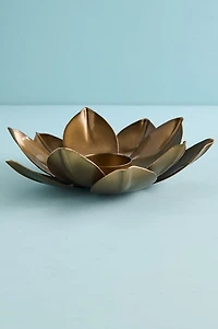 Gold Lotus Metal Tealight Holder