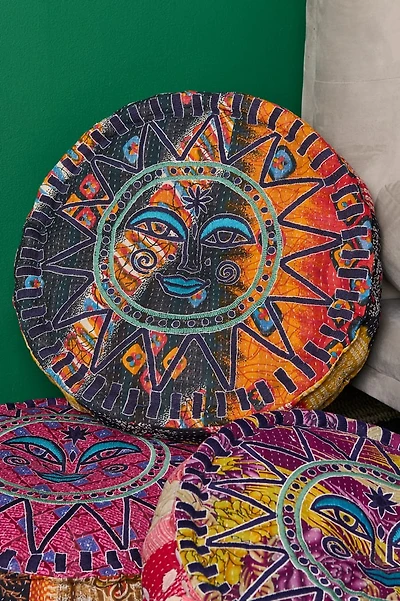 Assorted Sun Kantha Floor Pouf