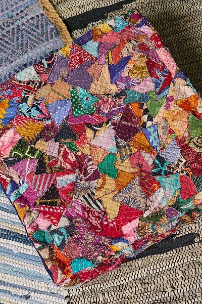 Assorted Recycled Patchwork Floor Pouf