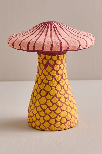 Sunset Scale Mushroom Paper Mache Figurine