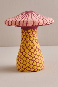 Sunset Scale Mushroom Paper Mache Figurine