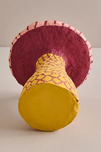 Sunset Scale Mushroom Paper Mache Figurine