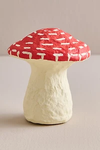 Scarlet Mushroom Paper Mache Figurine