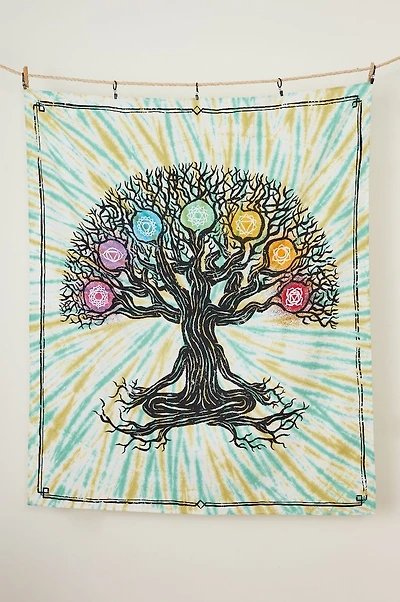 EBX Tie Dye Chakra Tree MD Tapestry