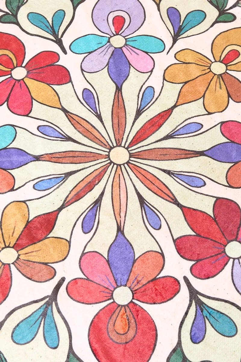 Floral Mandala Round Cozy Throw Blanket