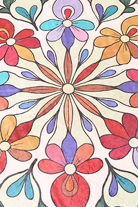 Floral Mandala Round Cozy Throw Blanket