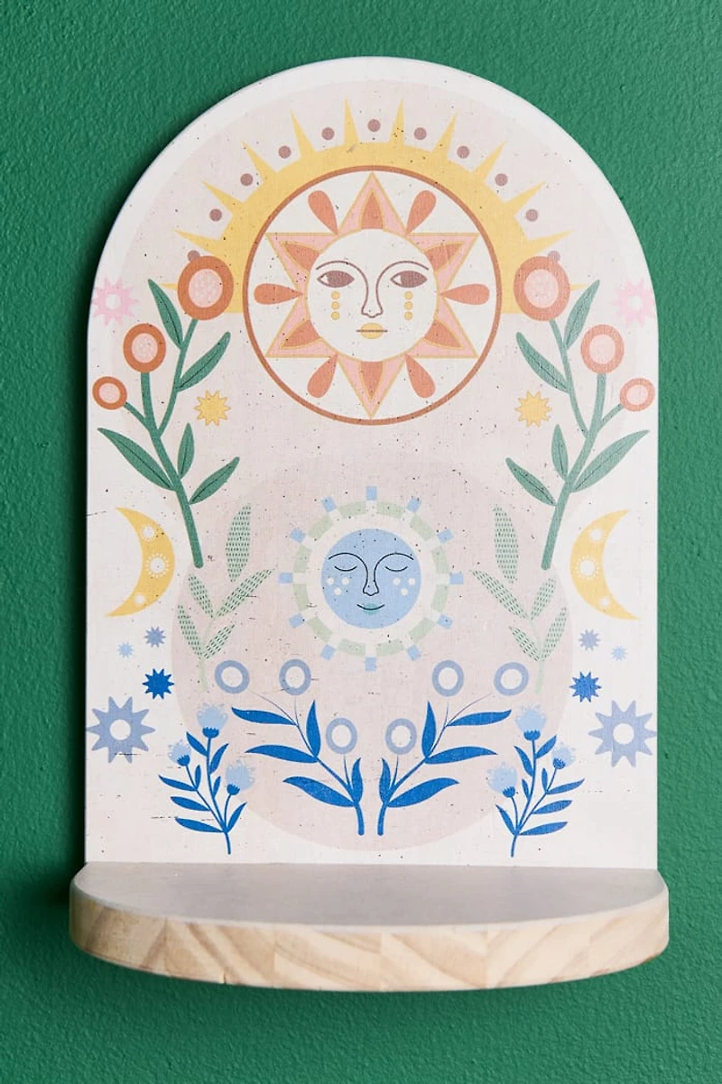 Boho Sun Wooden Altar Shelf