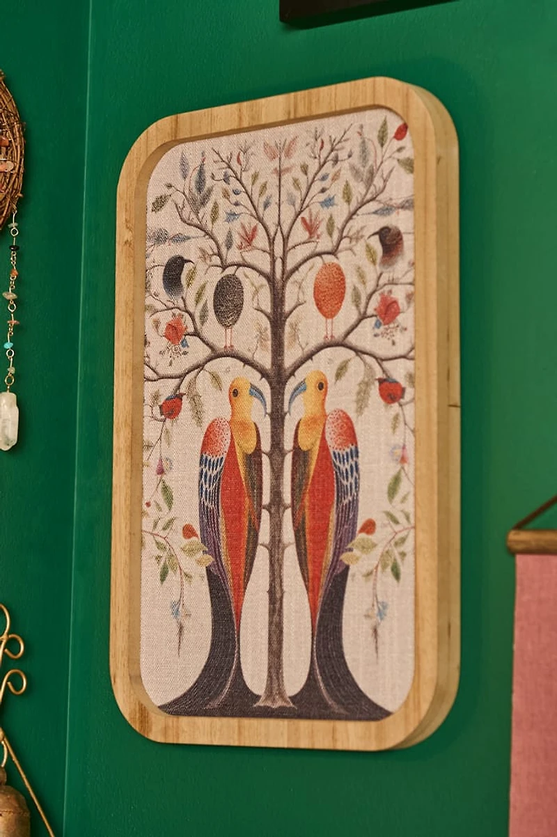Paradise Birds Wood Frame Wall Art