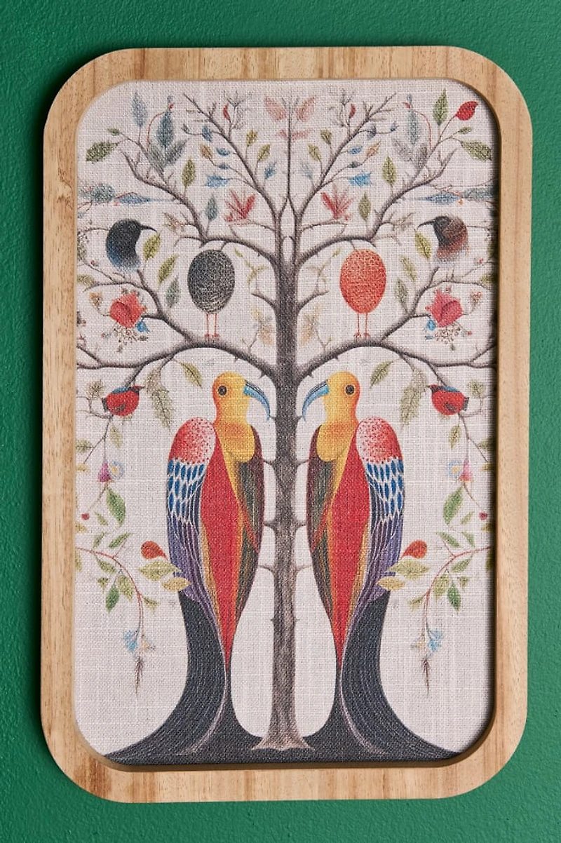 Paradise Birds Wood Frame Wall Art